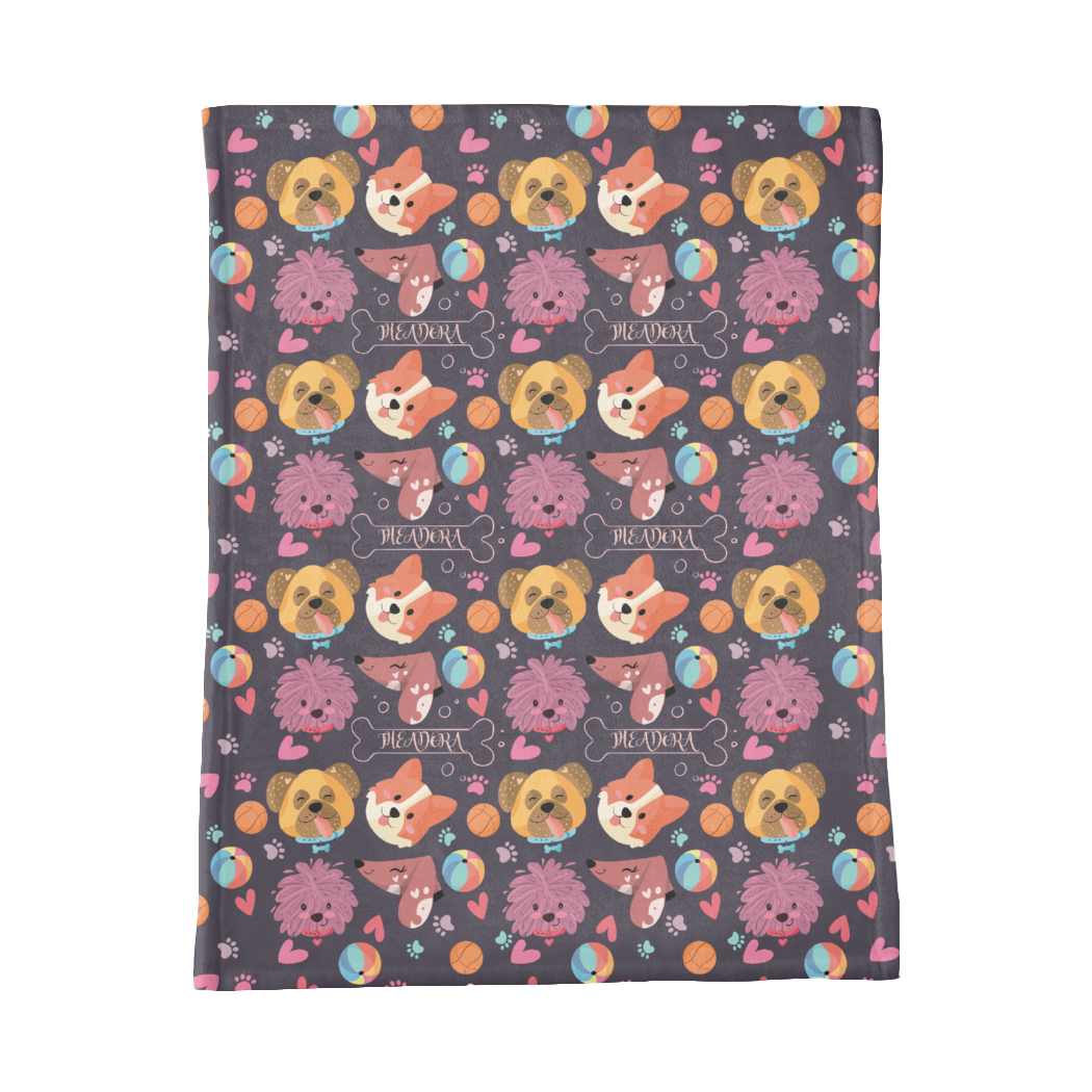 PERSONALIZED CUTE PUPPY MINKY BLANKET