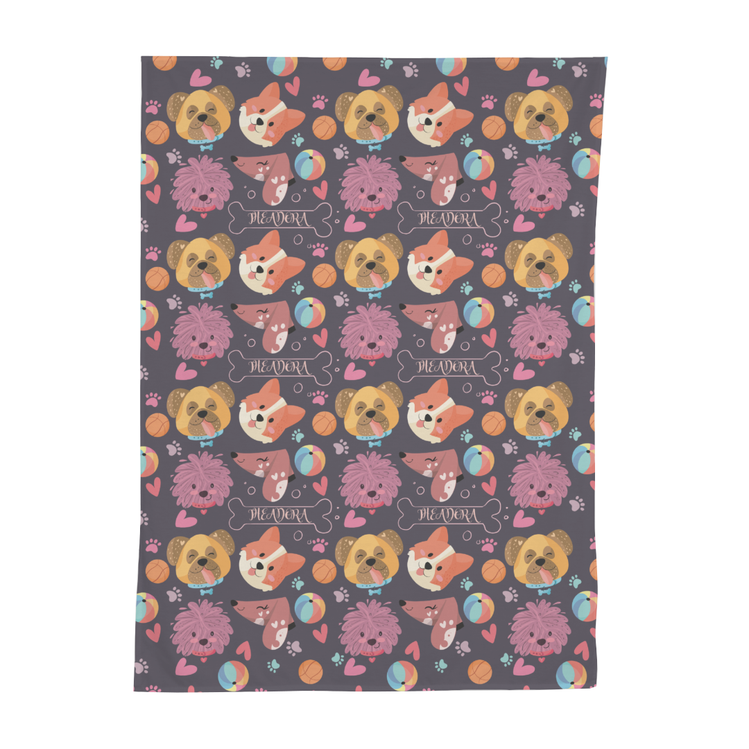 PERSONALIZED CUTE PUPPY SWADDLE BLANKET