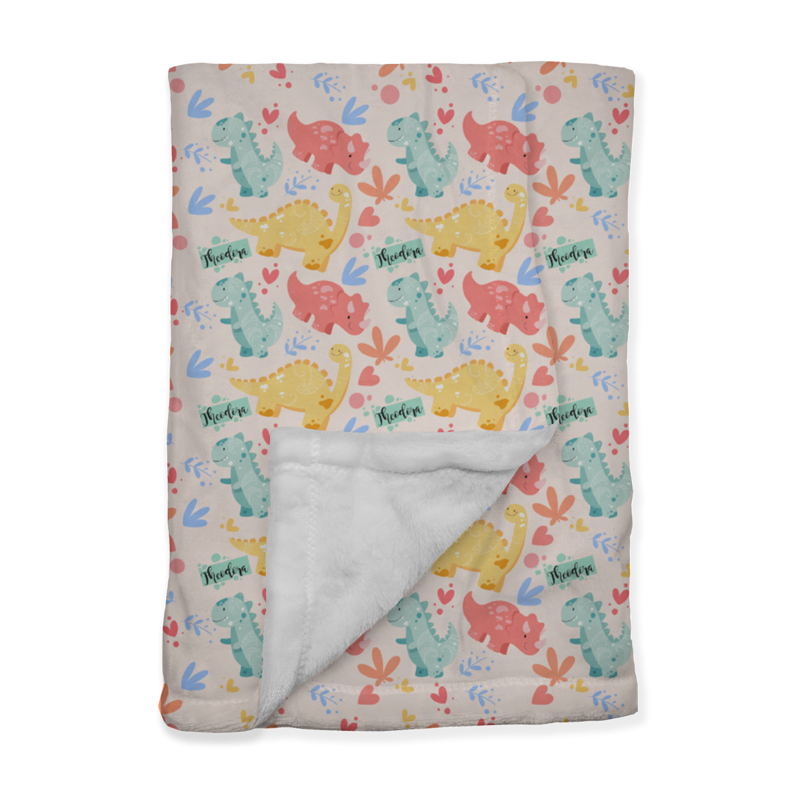 PERSONALIZED CUTE DINOSAUR MINKY BLANKET