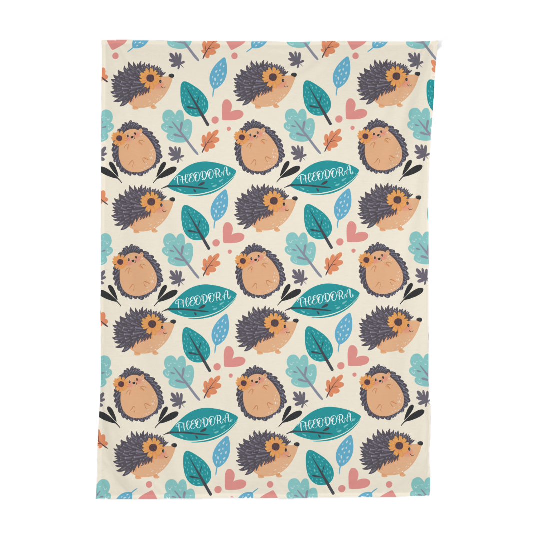 PERSONALIZED CUTE PORCUPINE SWADDLE BLANKET