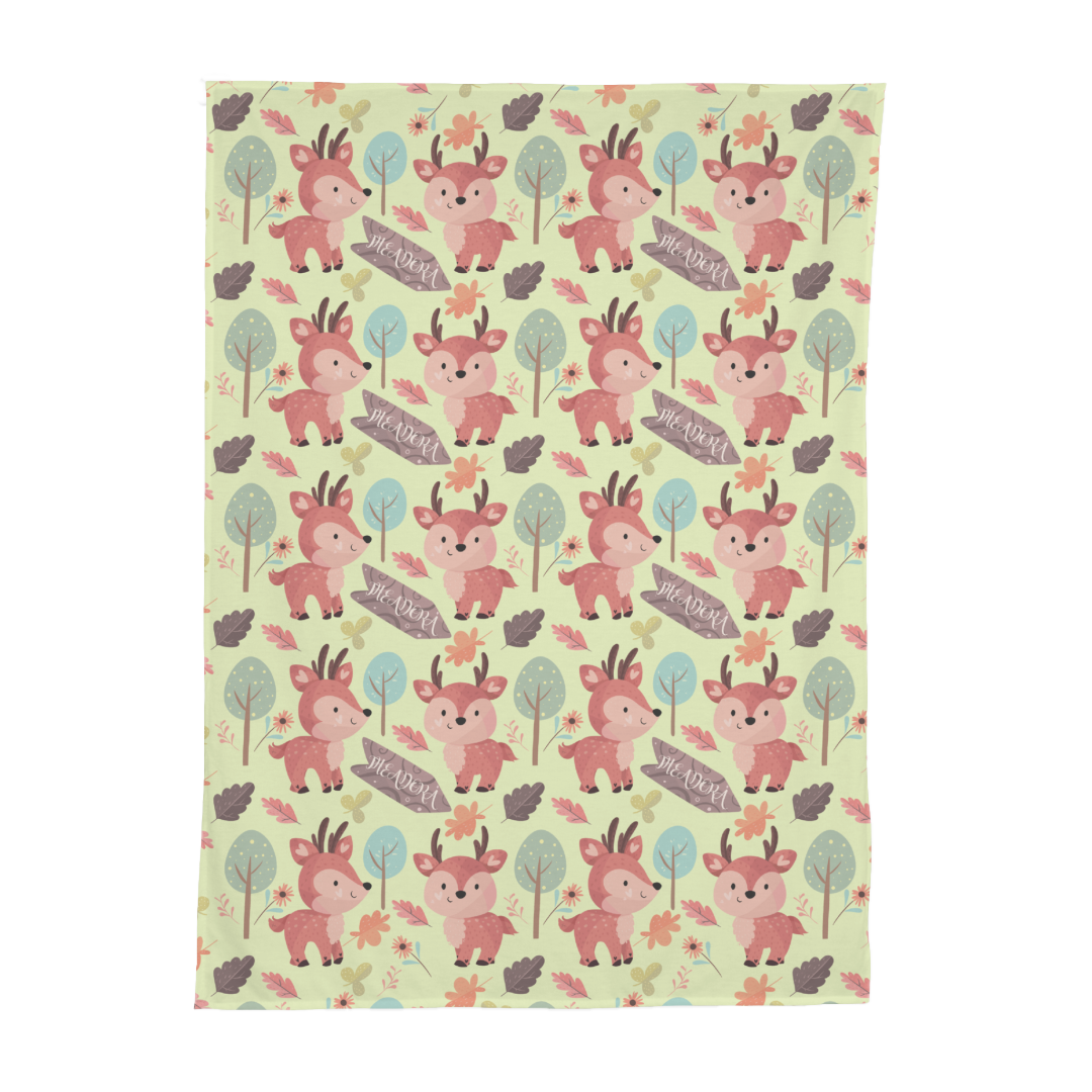 PERSONALIZED CUTE DEER SWADDLE BLANKET