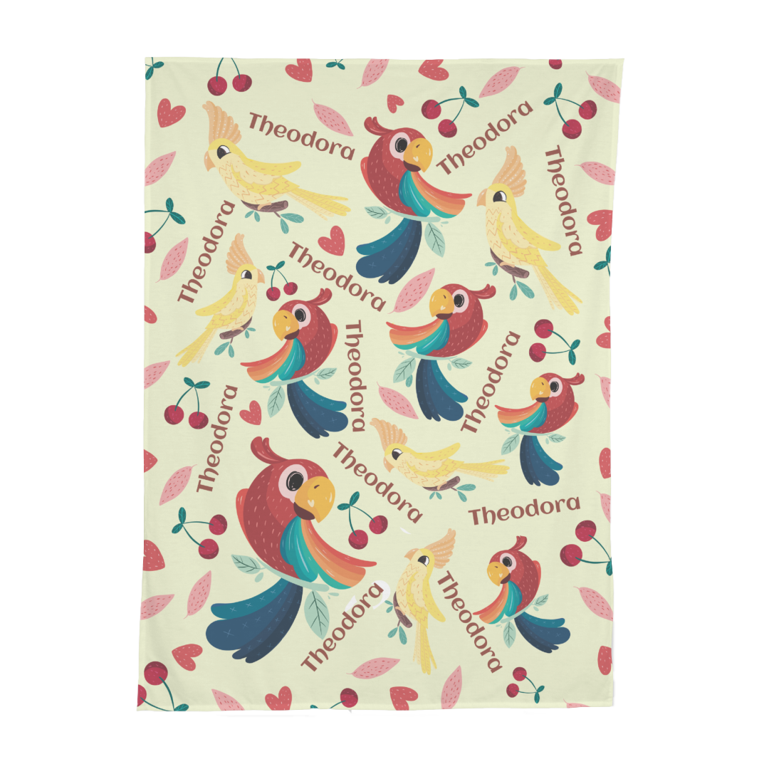 PERSONALIZED CUTE BIRD SWADDLE BLANKET