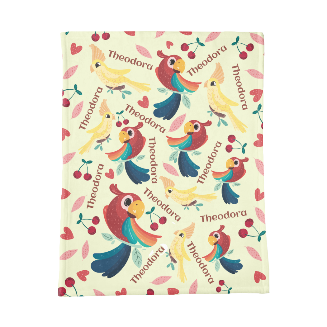 PERSONALIZED CUTE BIRD MINKY BLANKET