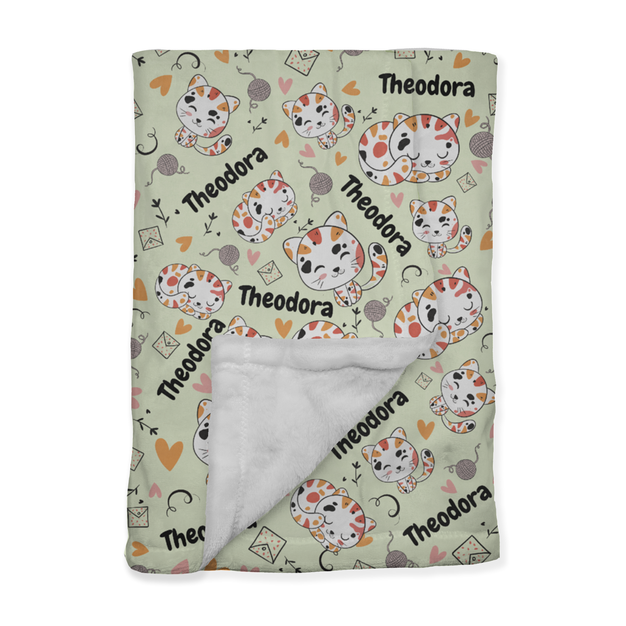 PERSONALIZED CUTE KITTEN MINKY BLANKET