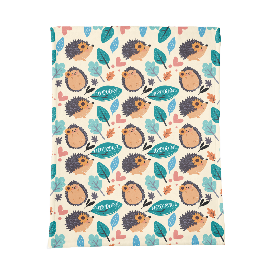 PERSONALIZED CUTE PORCUPINE MINKY BLANKET
