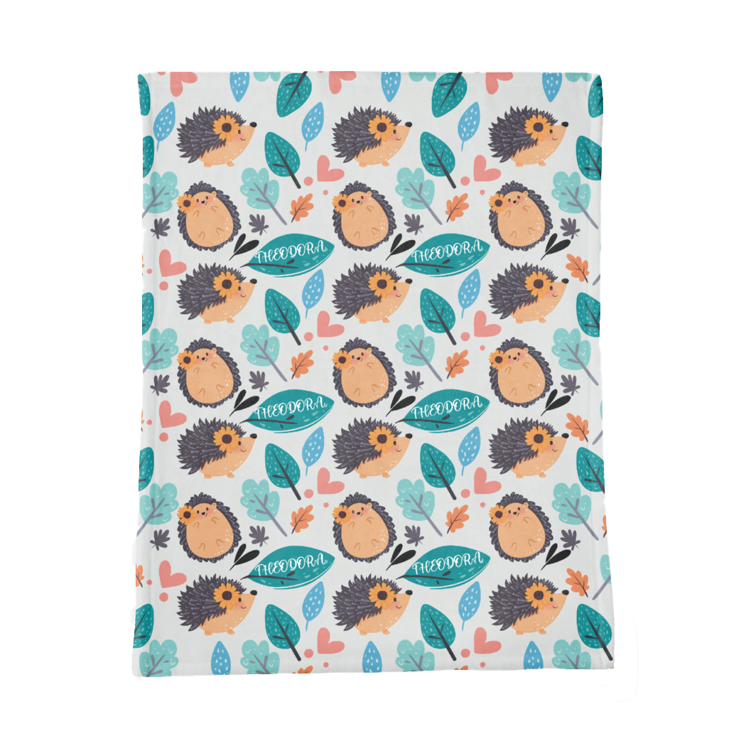 PERSONALIZED CUTE PORCUPINE MINKY BLANKET