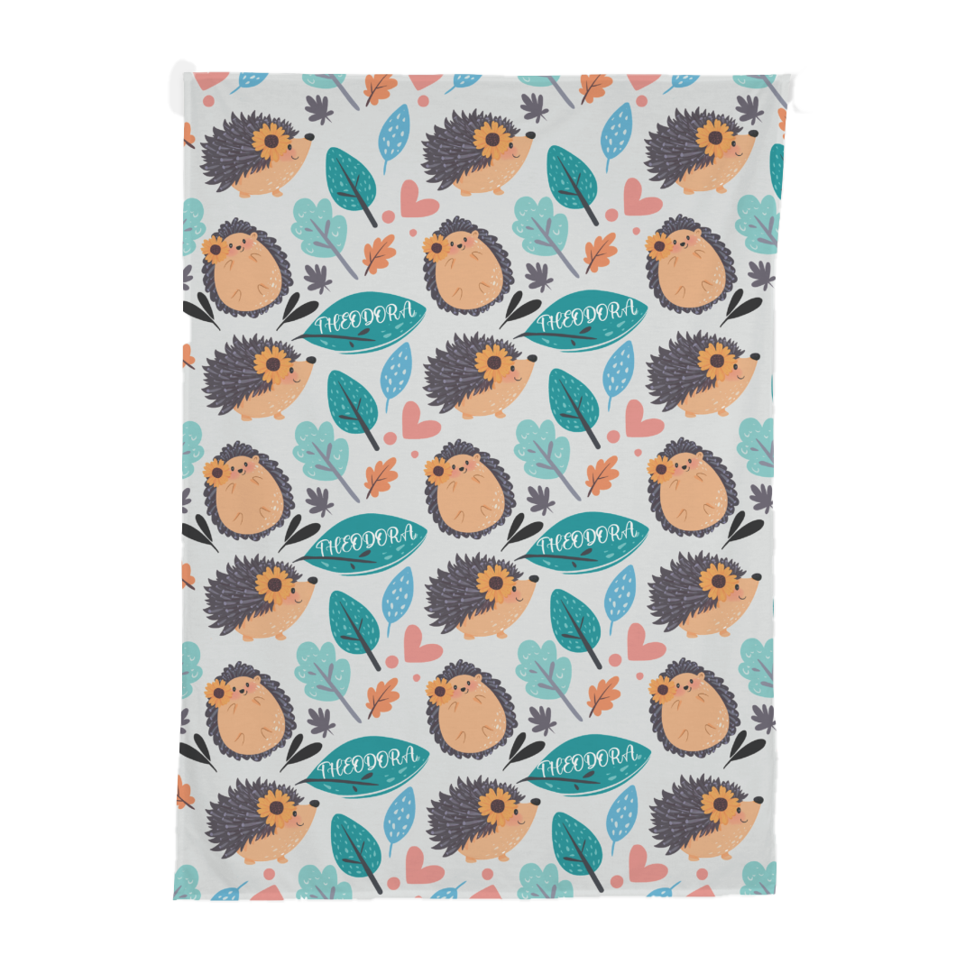 PERSONALIZED CUTE PORCUPINE SWADDLE BLANKET