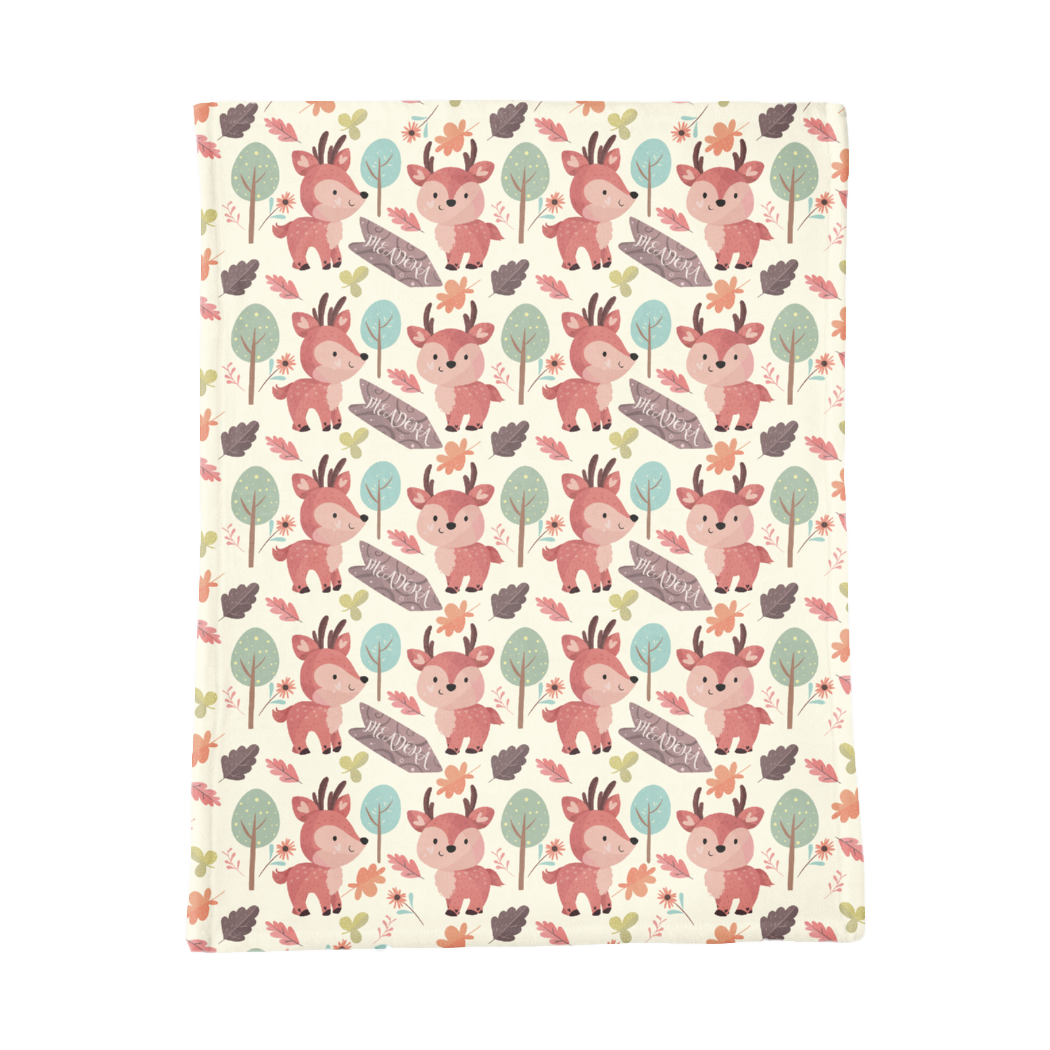 PERSONALIZED CUTE DEER MINKY BLANKET