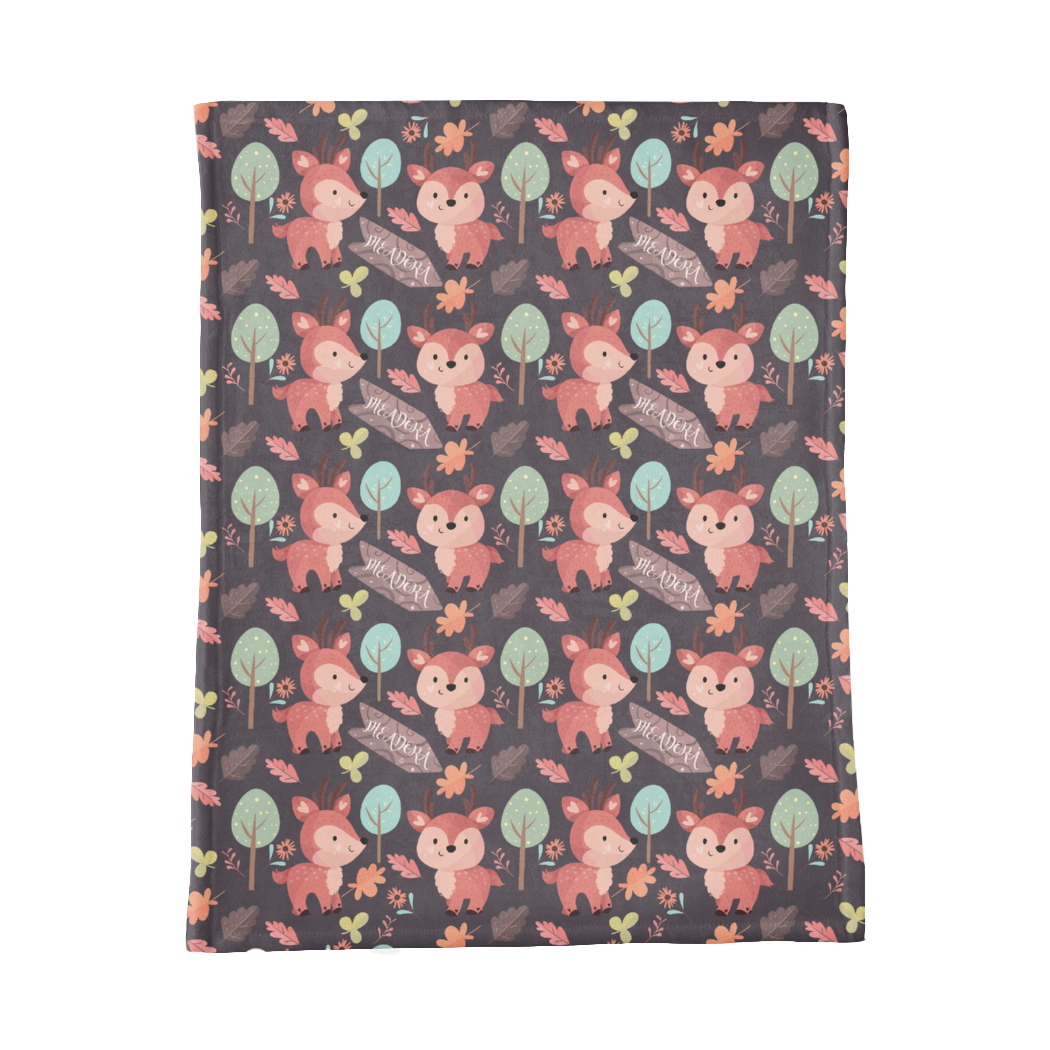 PERSONALIZED CUTE DEER MINKY BLANKET