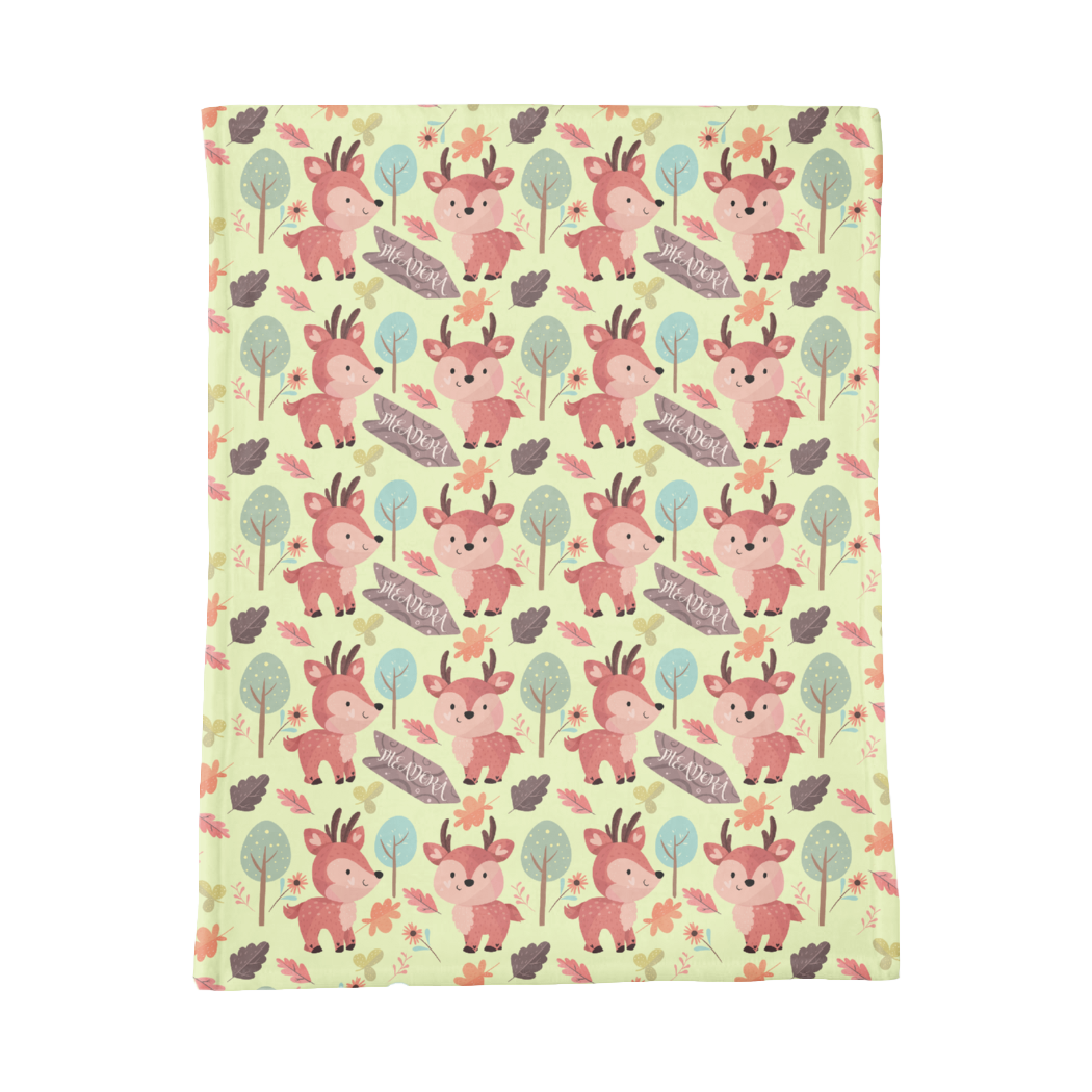 PERSONALIZED CUTE DEER MINKY BLANKET