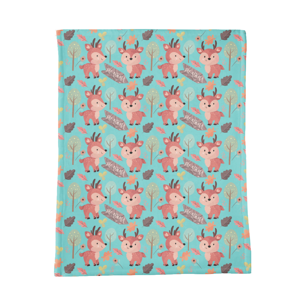 PERSONALIZED CUTE DEER MINKY BLANKET