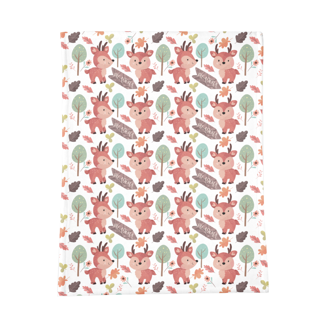 PERSONALIZED CUTE DEER MINKY BLANKET