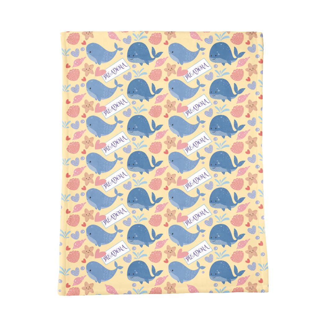 PERSONALIZED CUTE WHALE MINKY BLANKET