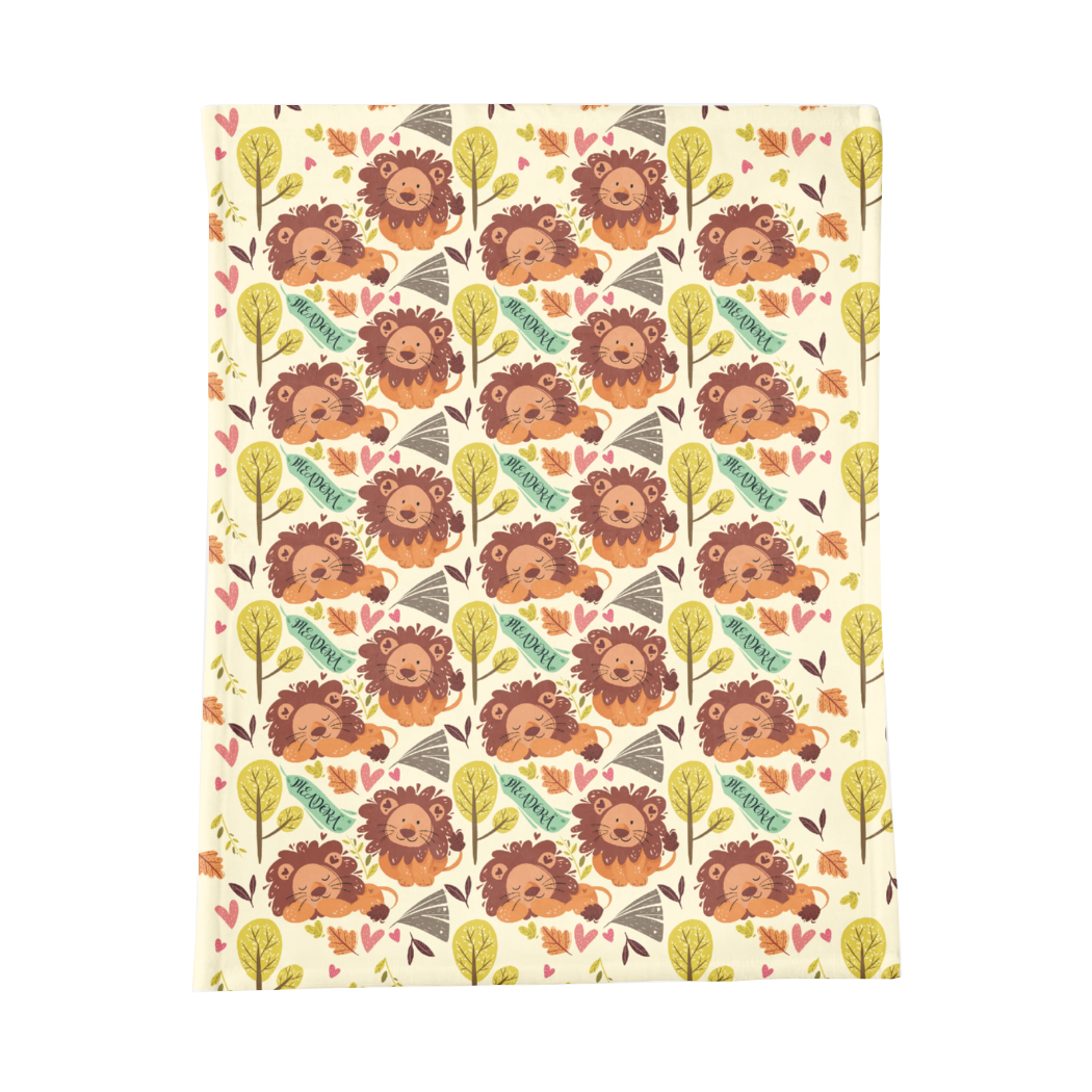 PERSONALIZED CUTE LION MINKY BLANKET