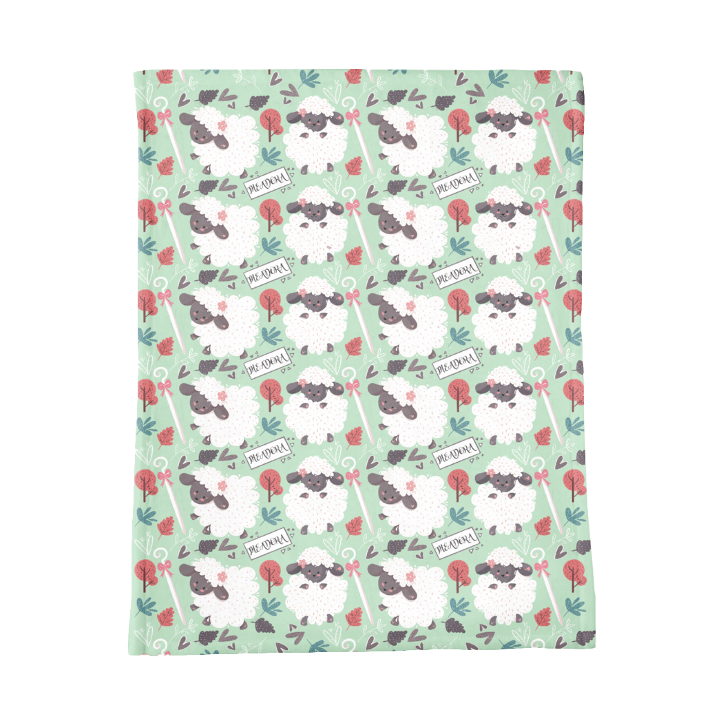 PERSONALIZED CUTE SHEEP MINKY BLANKET
