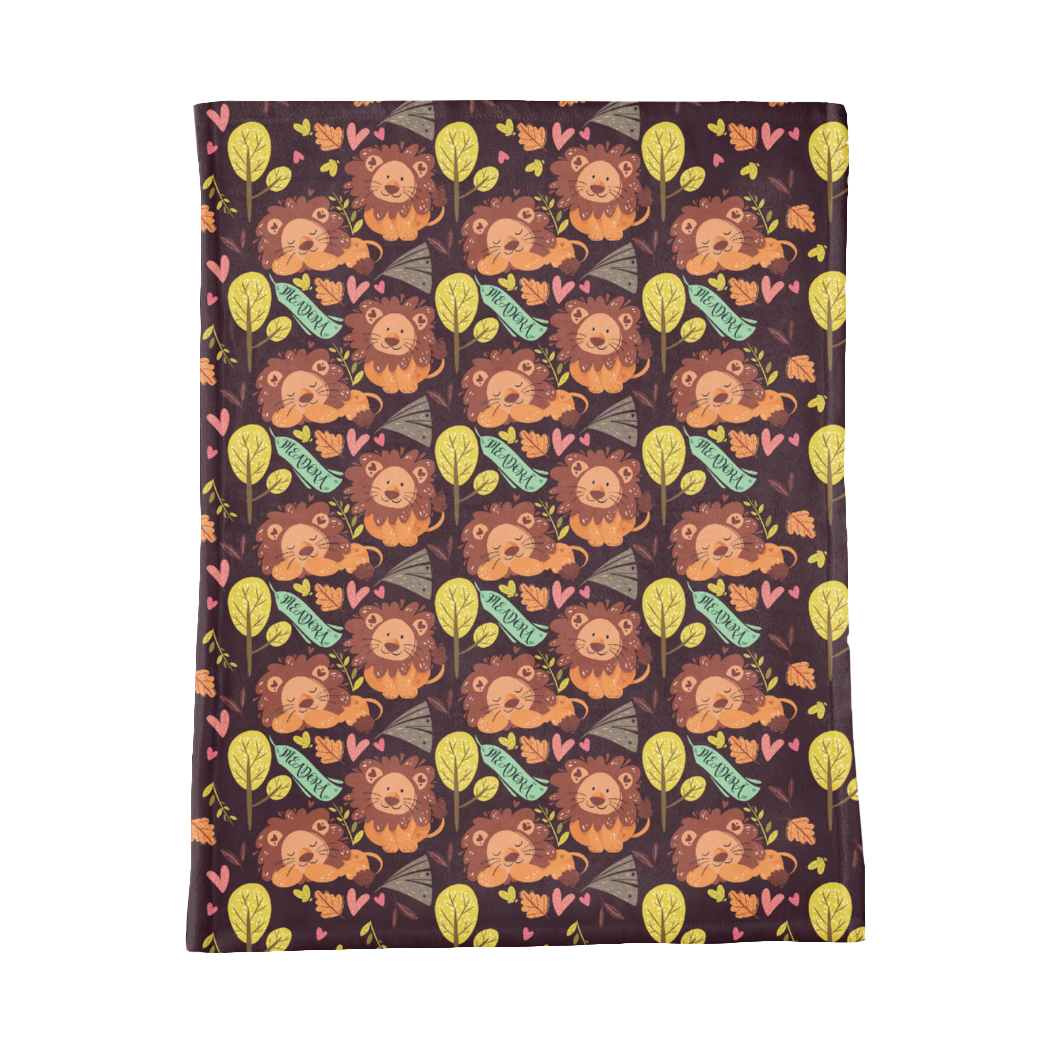 PERSONALIZED CUTE LION MINKY BLANKET