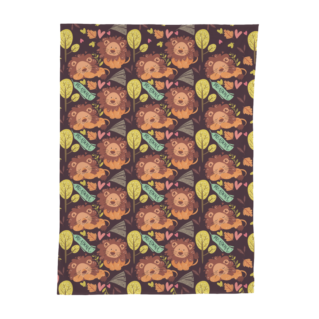 PERSONALIZED CUTE LION SWADDLE BLANKET
