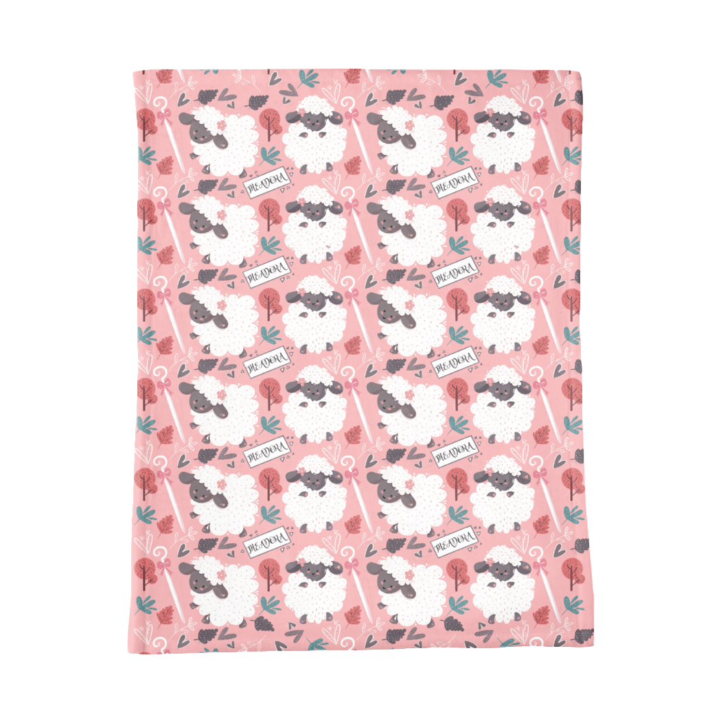 PERSONALIZED CUTE SHEEP MINKY BLANKET