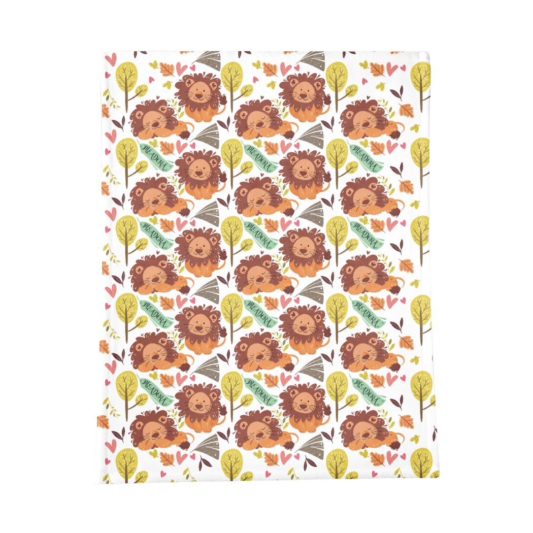 PERSONALIZED CUTE LION MINKY BLANKET