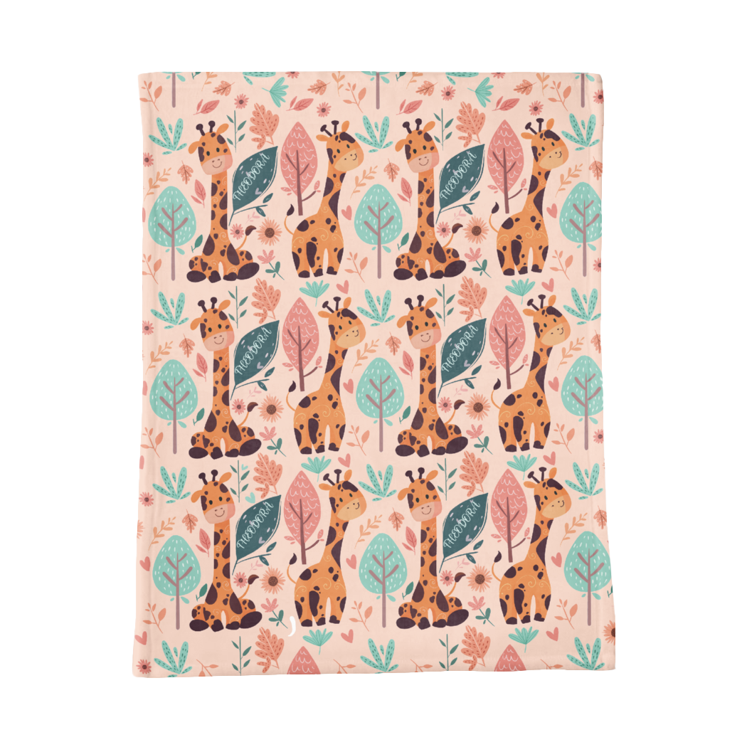 PERSONALIZED CUTE GIRAFFE MINKY BLANKET