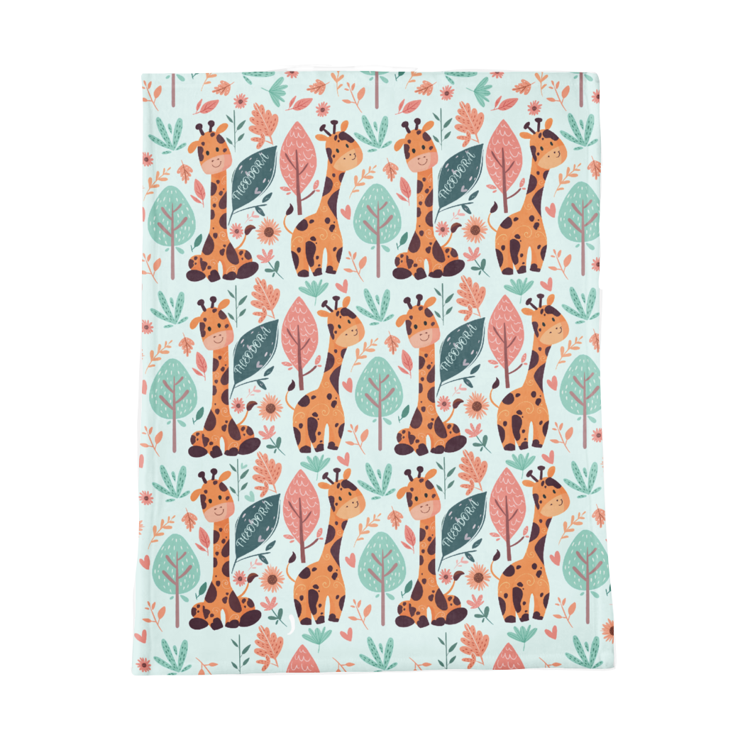 PERSONALIZED CUTE GIRAFFE MINKY BLANKET