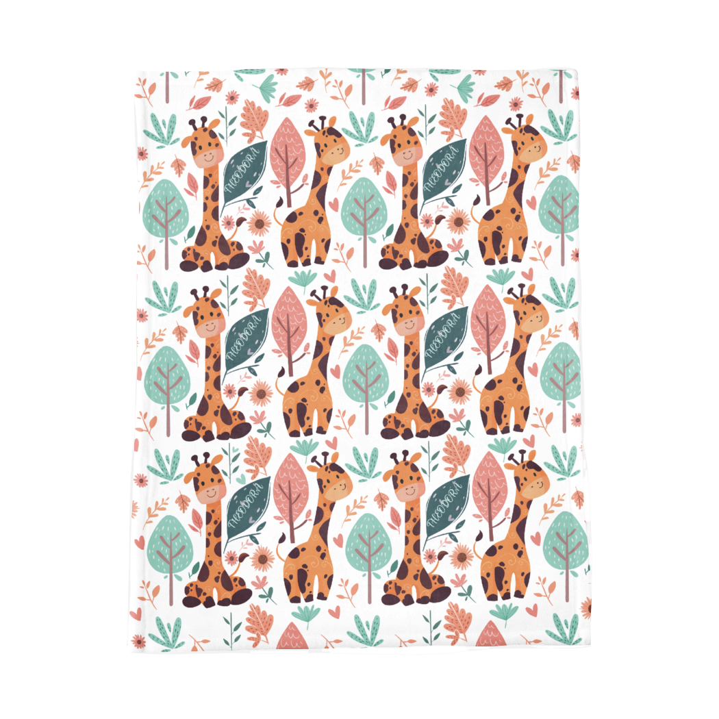 PERSONALIZED CUTE GIRAFFE MINKY BLANKET