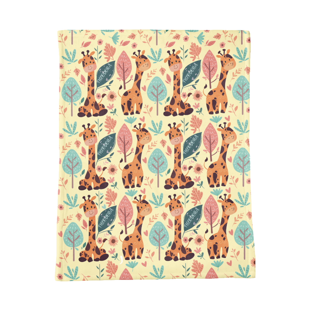 PERSONALIZED CUTE GIRAFFE MINKY BLANKET