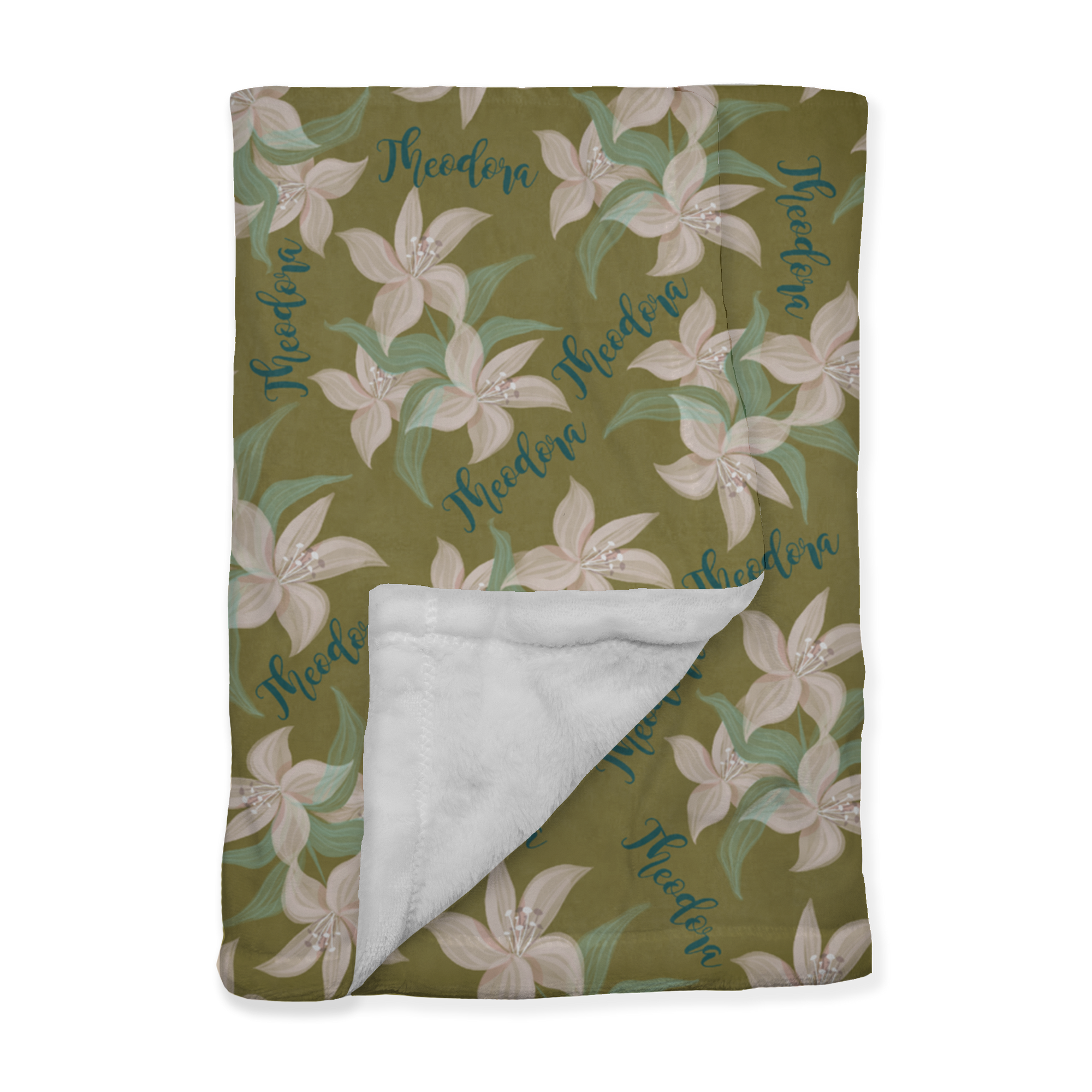 PERSONALIZED CUTE LILIES MINKY BLANKET