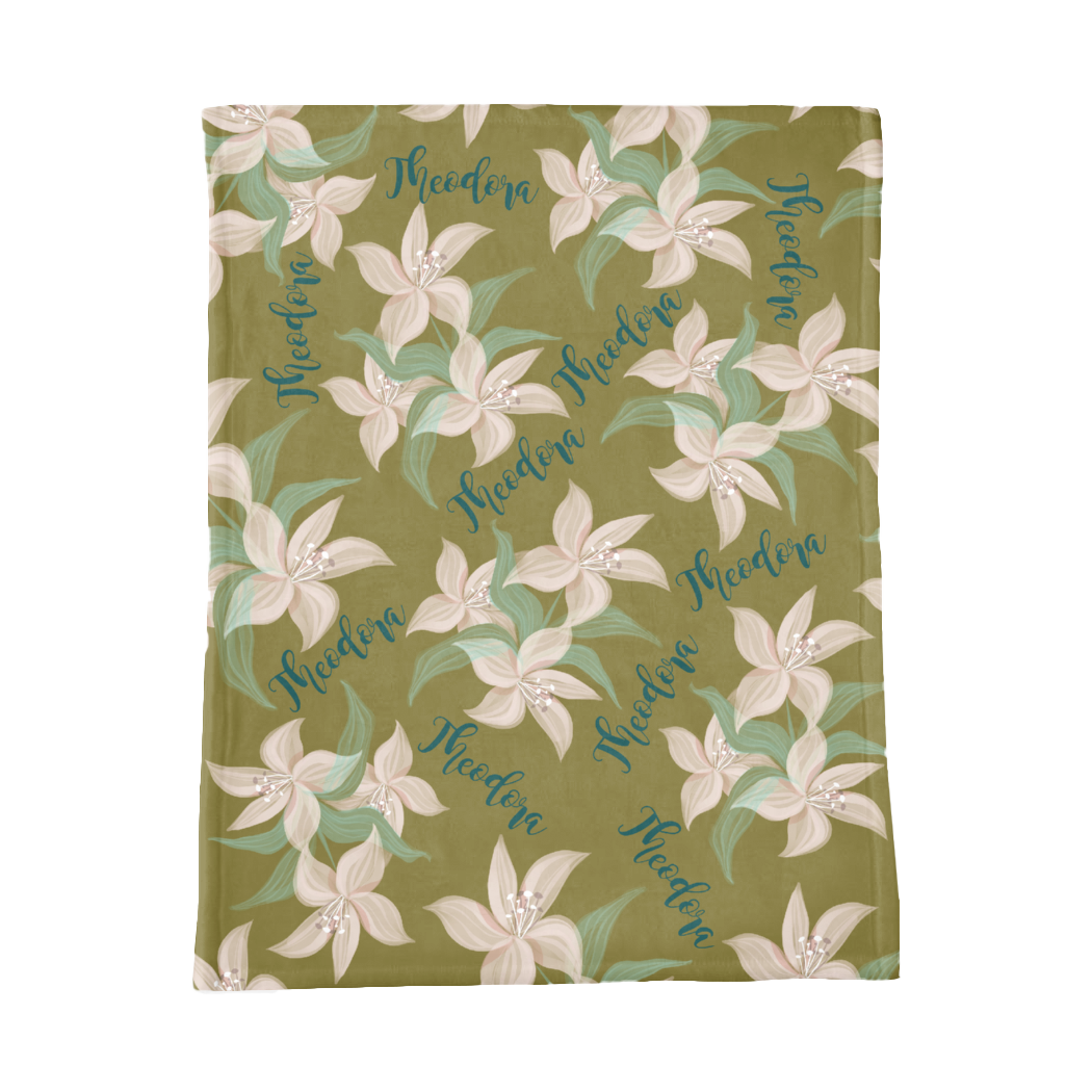 PERSONALIZED CUTE LILIES MINKY BLANKET