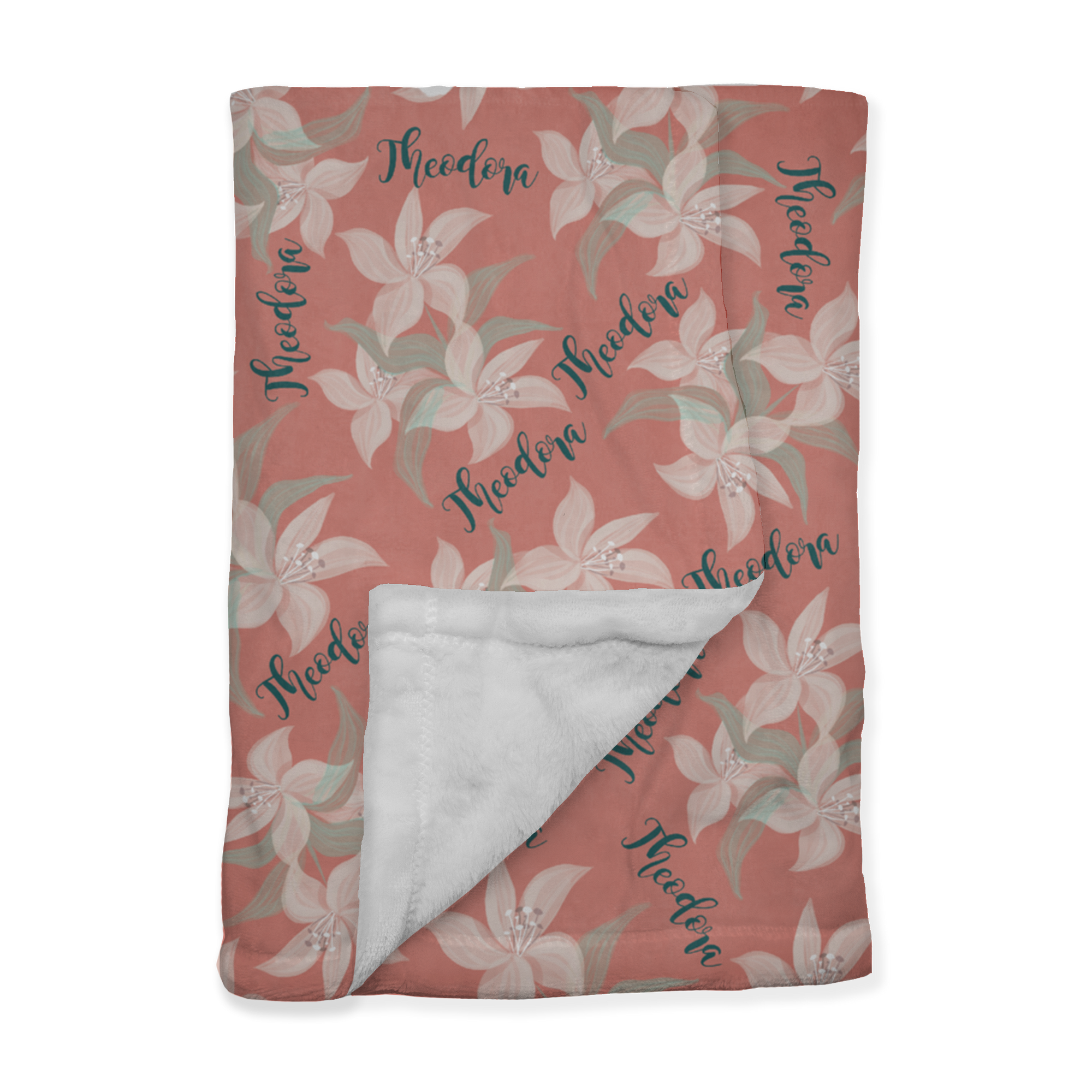 PERSONALIZED CUTE LILIES MINKY BLANKET