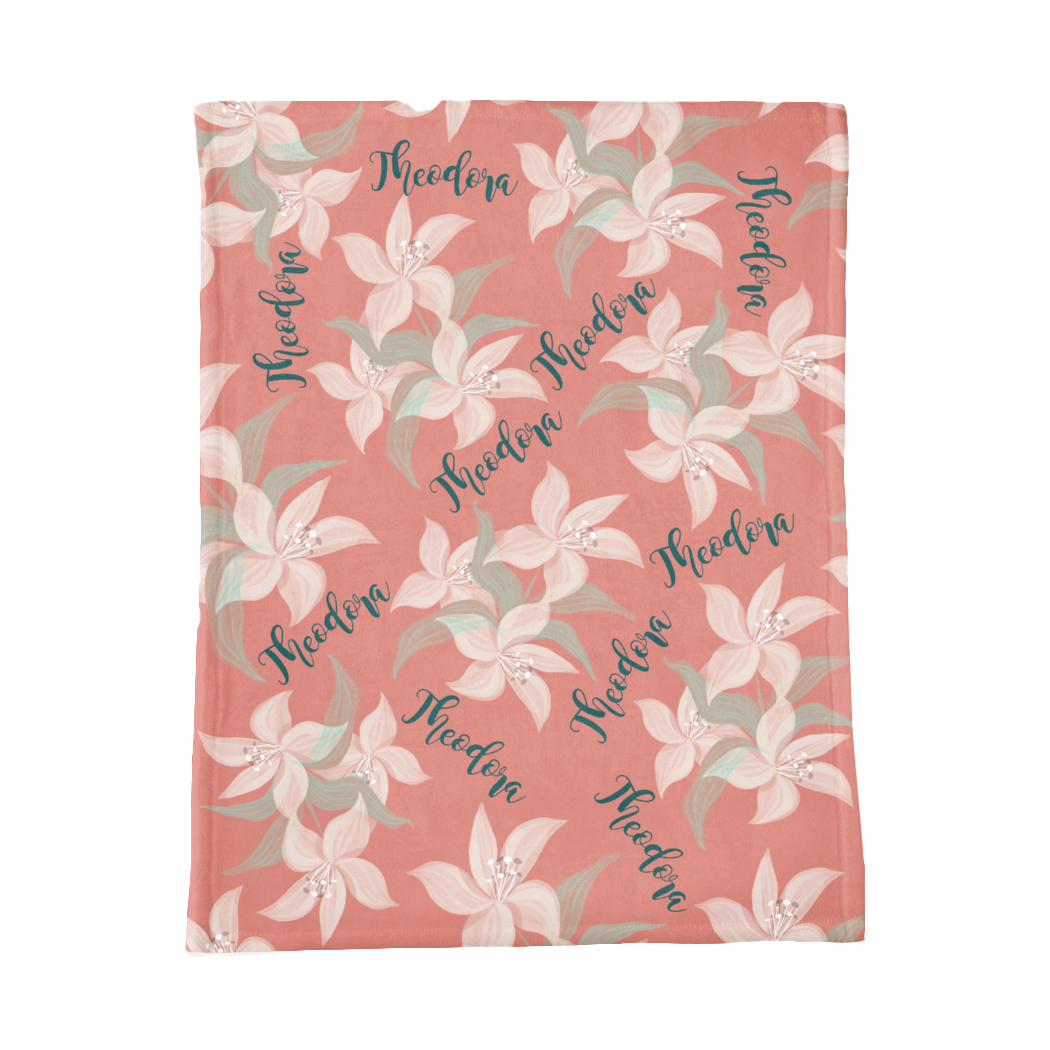 PERSONALIZED CUTE LILIES MINKY BLANKET