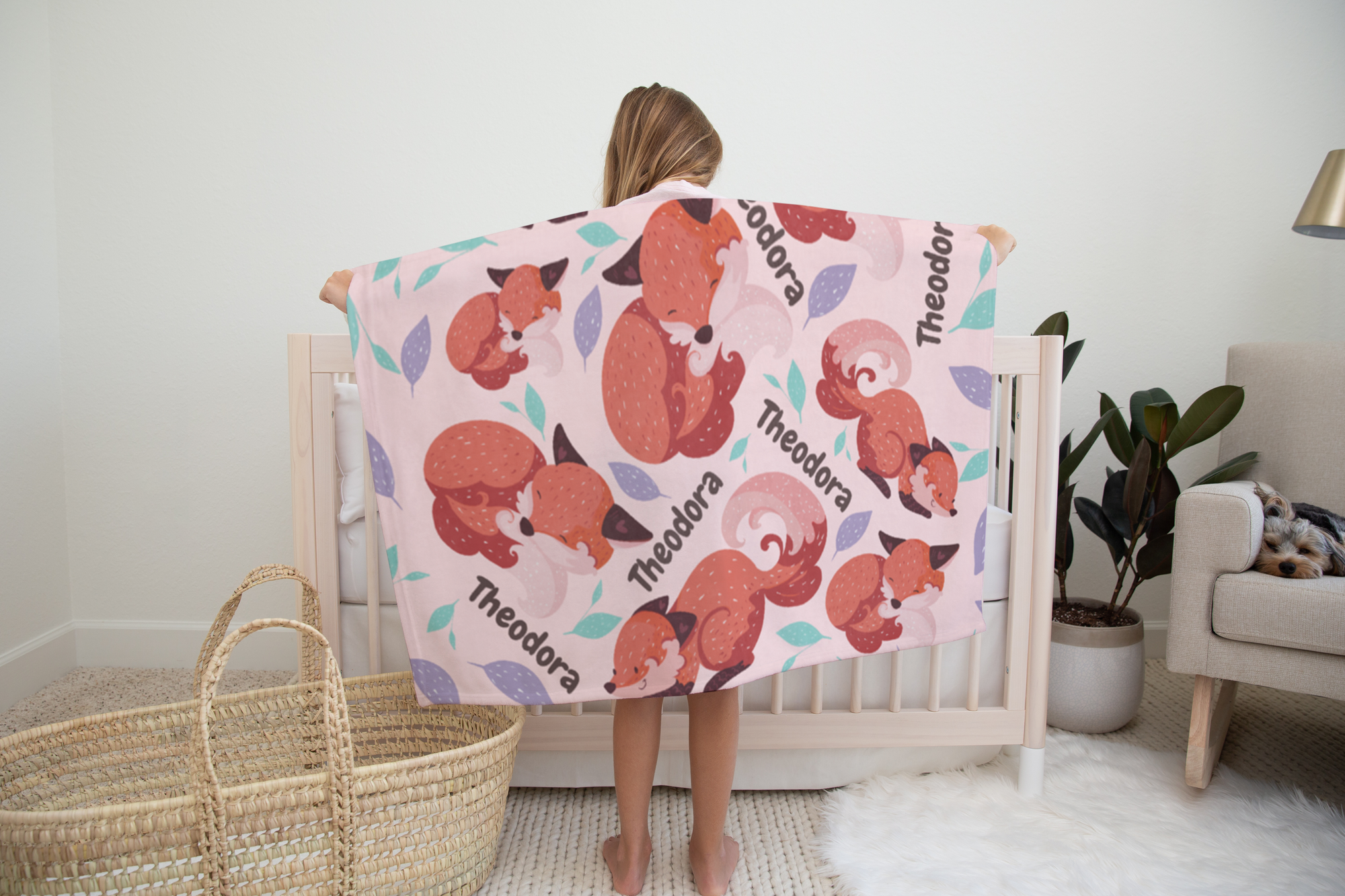 PERSONALIZED CUTE FOX MINKY BLANKET
