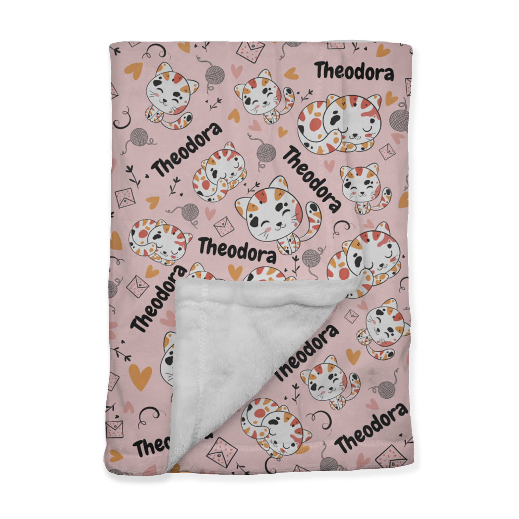 PERSONALIZED CUTE KITTEN MINKY BLANKET