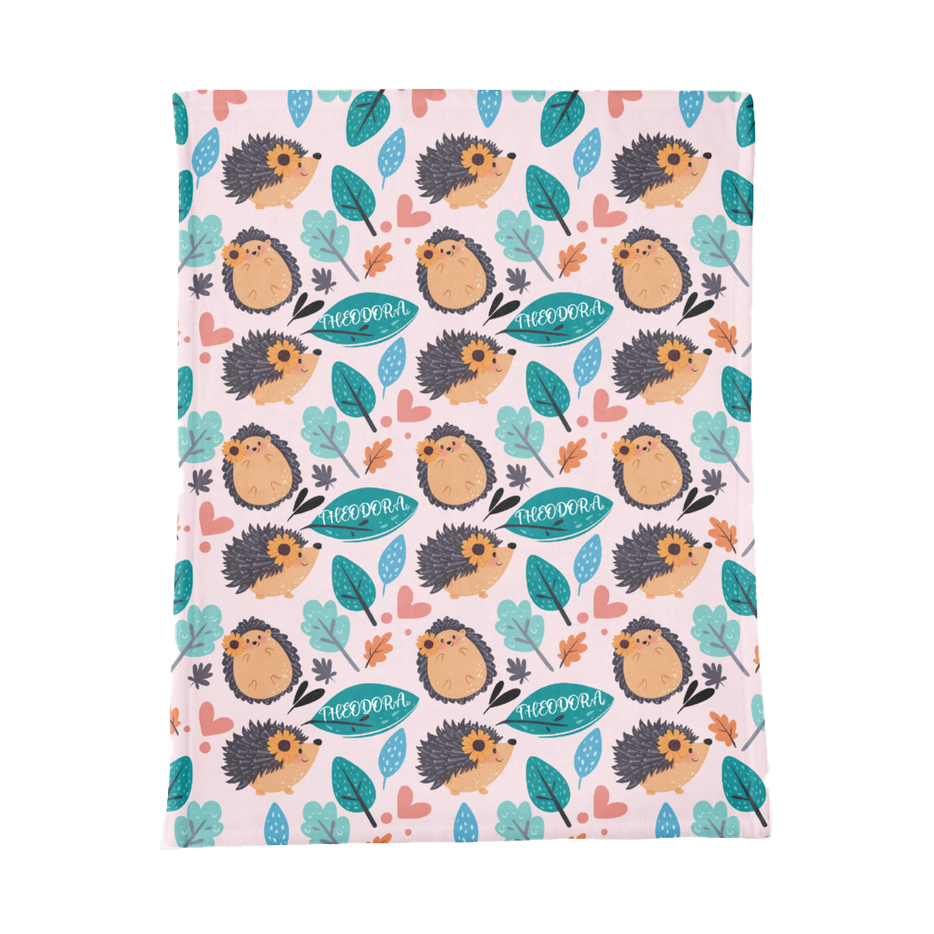 PERSONALIZED CUTE PORCUPINE MINKY BLANKET