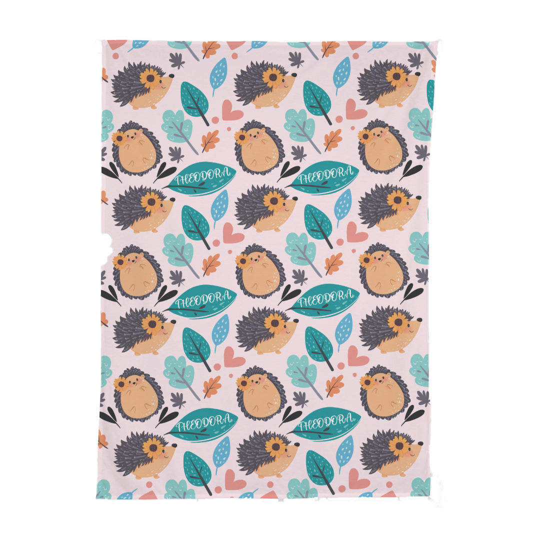 PERSONALIZED CUTE PORCUPINE SWADDLE BLANKET