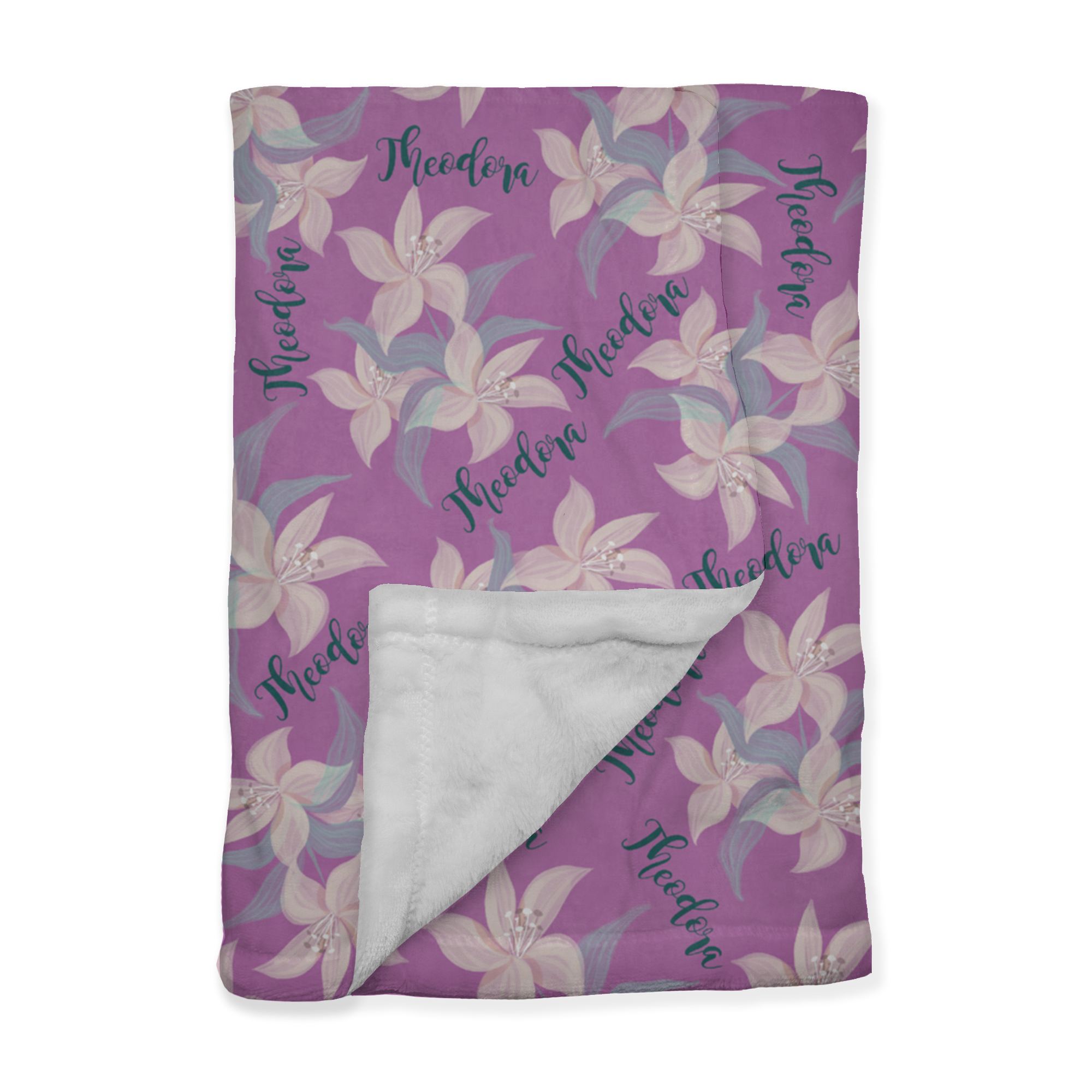 PERSONALIZED CUTE LILIES MINKY BLANKET