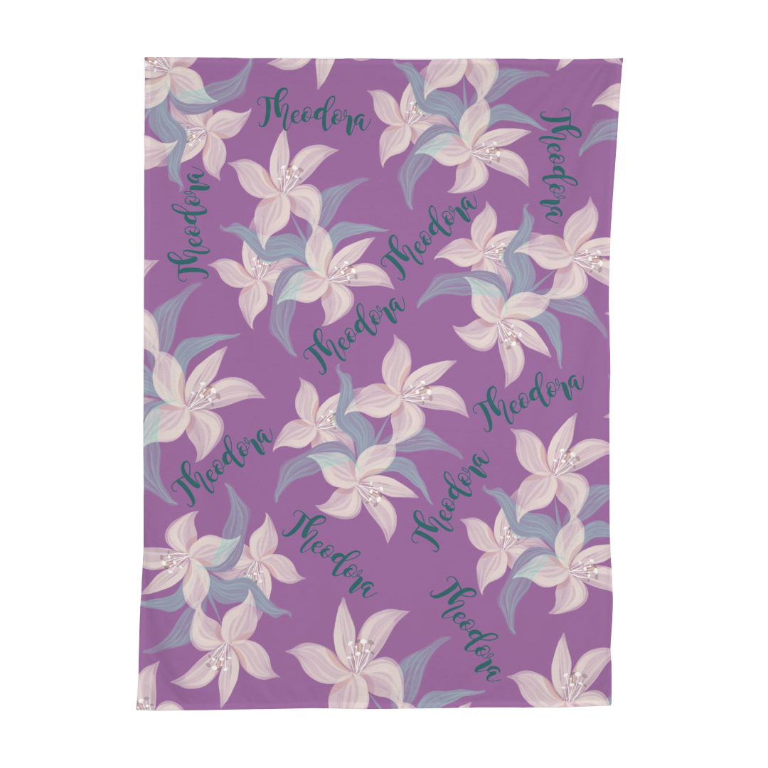 PERSONALIZED CUTE LILIES SWADDLE BLANKET