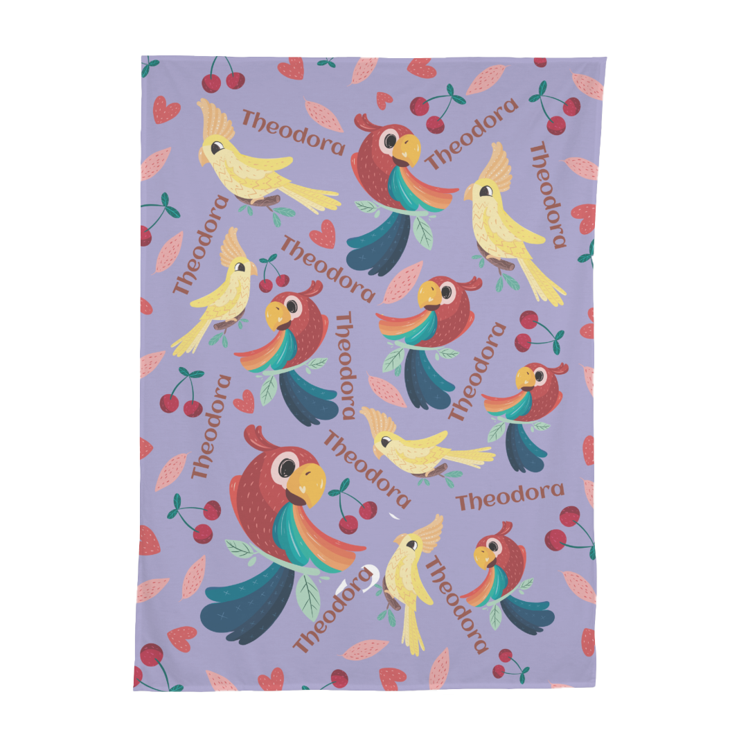 PERSONALIZED CUTE BIRD SWADDLE BLANKET