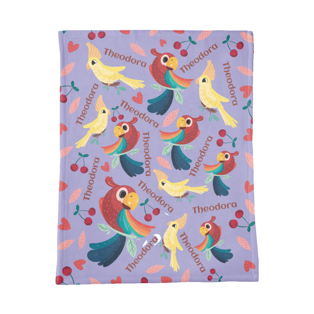 PERSONALIZED CUTE BIRD MINKY BLANKET