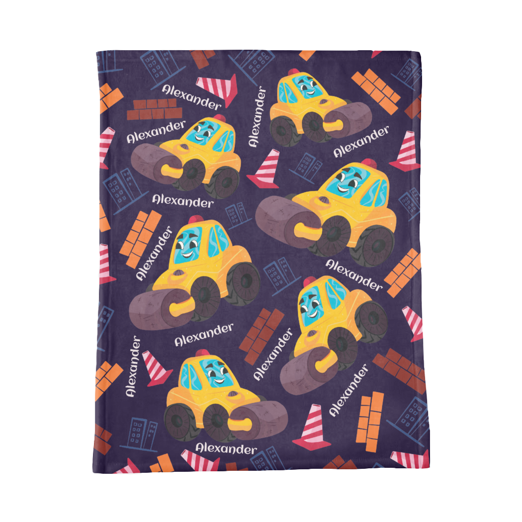 PERSONALIZED CUTE STEAMROLLER MINKY BLANKET