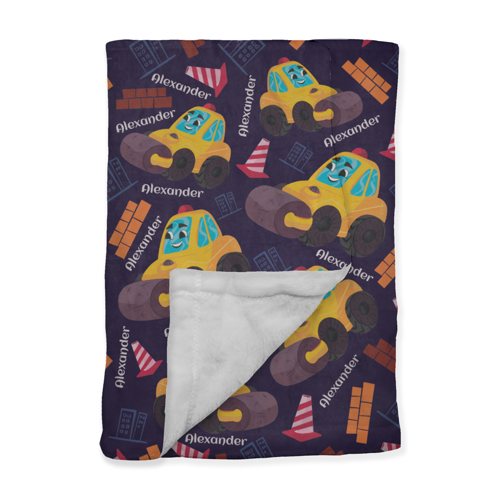 PERSONALIZED CUTE STEAMROLLER MINKY BLANKET
