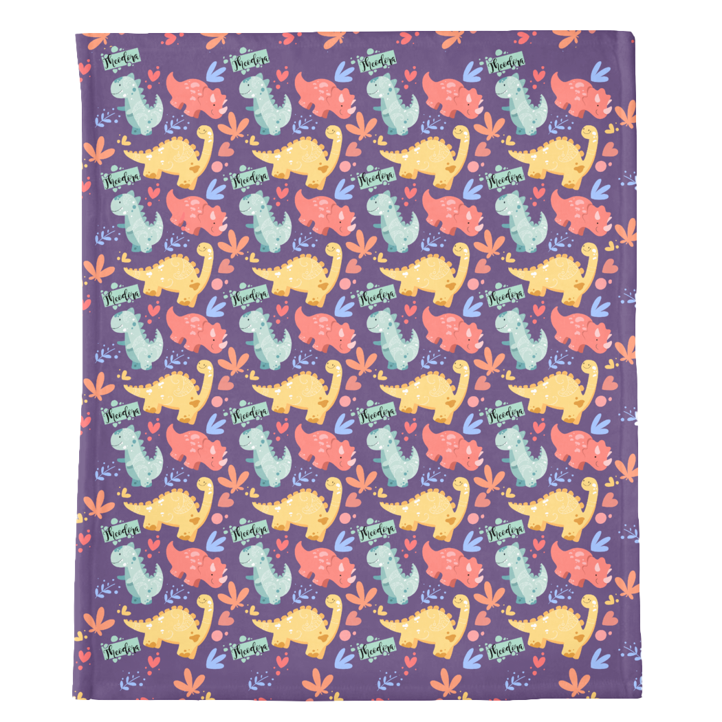 PERSONALIZED CUTE DINOSAUR MINKY BLANKET