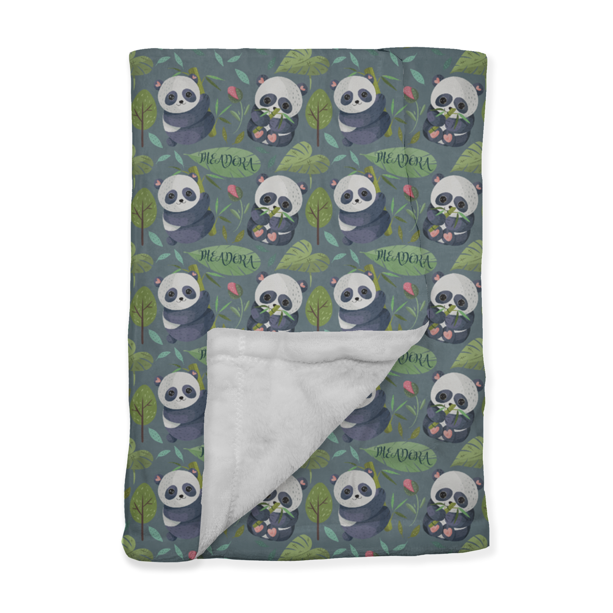PERSONALIZED CUTE PANDA MINKY BLANKET