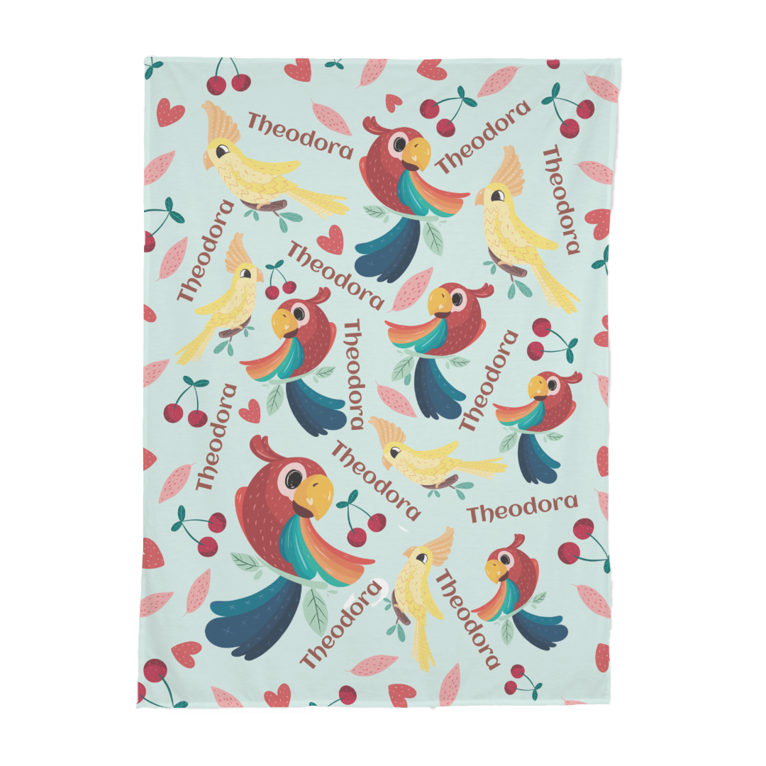 PERSONALIZED CUTE BIRD SWADDLE BLANKET