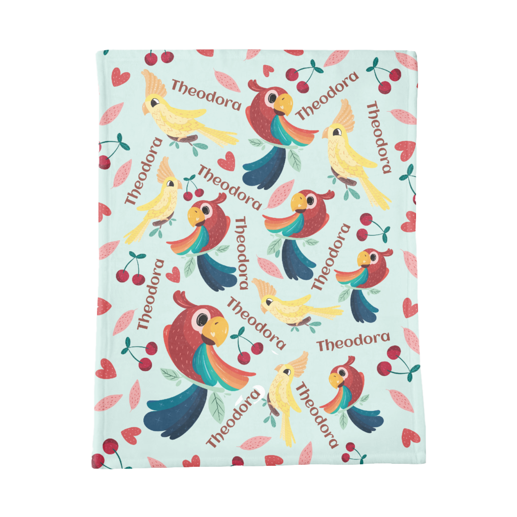 PERSONALIZED CUTE BIRD MINKY BLANKET