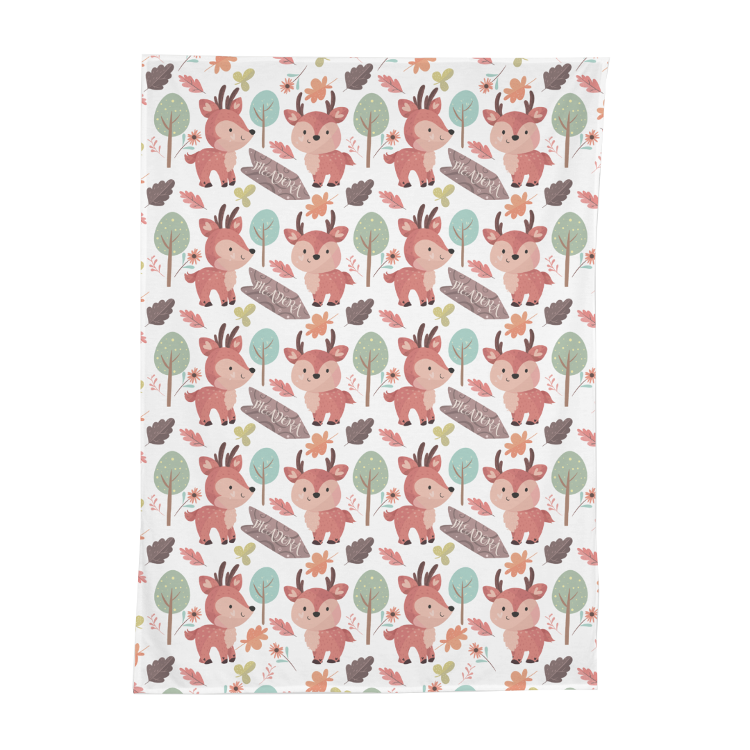 PERSONALIZED CUTE DEER SWADDLE BLANKET