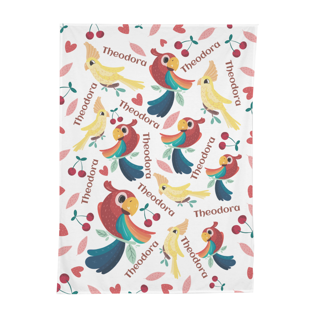 PERSONALIZED CUTE BIRD SWADDLE BLANKET