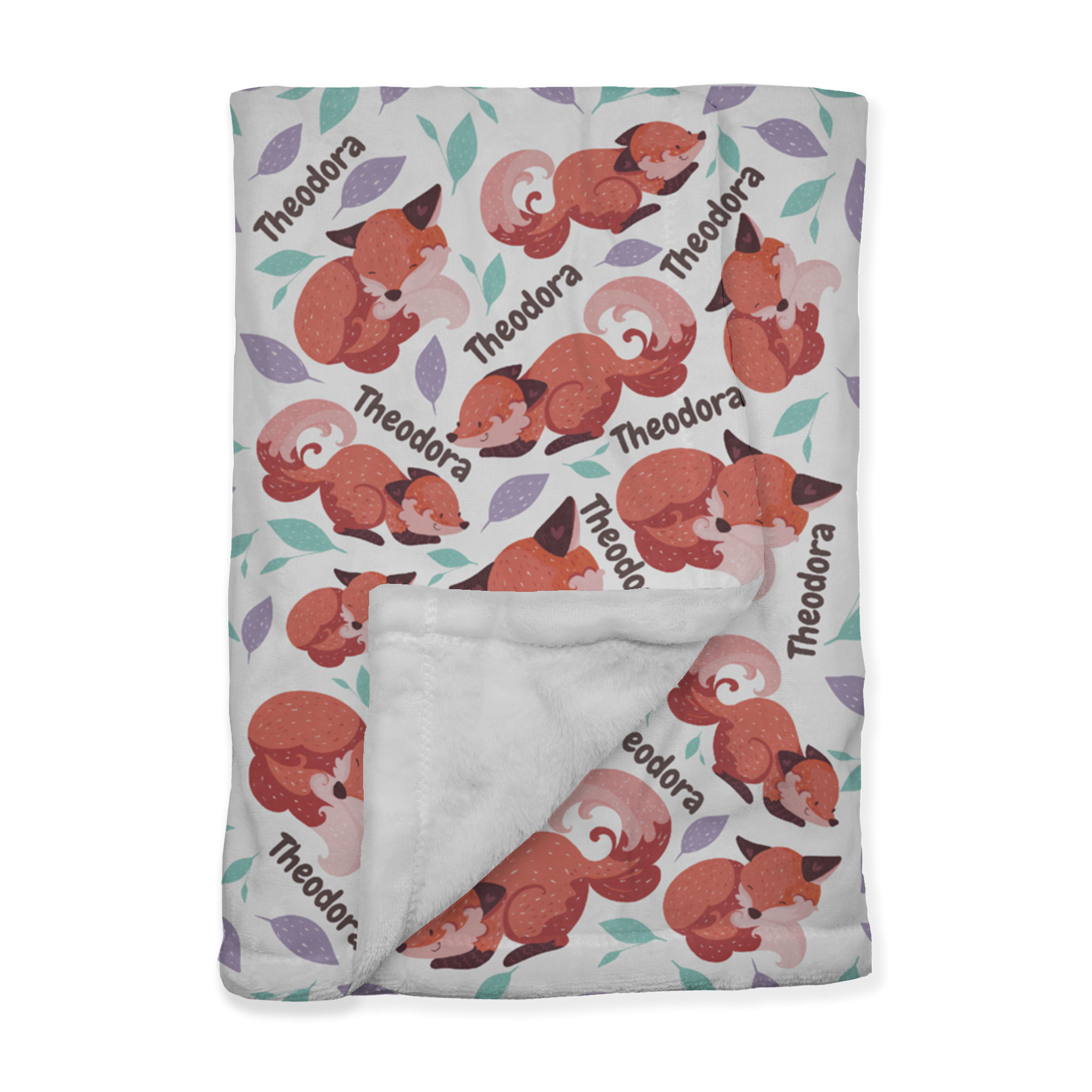 PERSONALIZED CUTE FOX MINKY BLANKET
