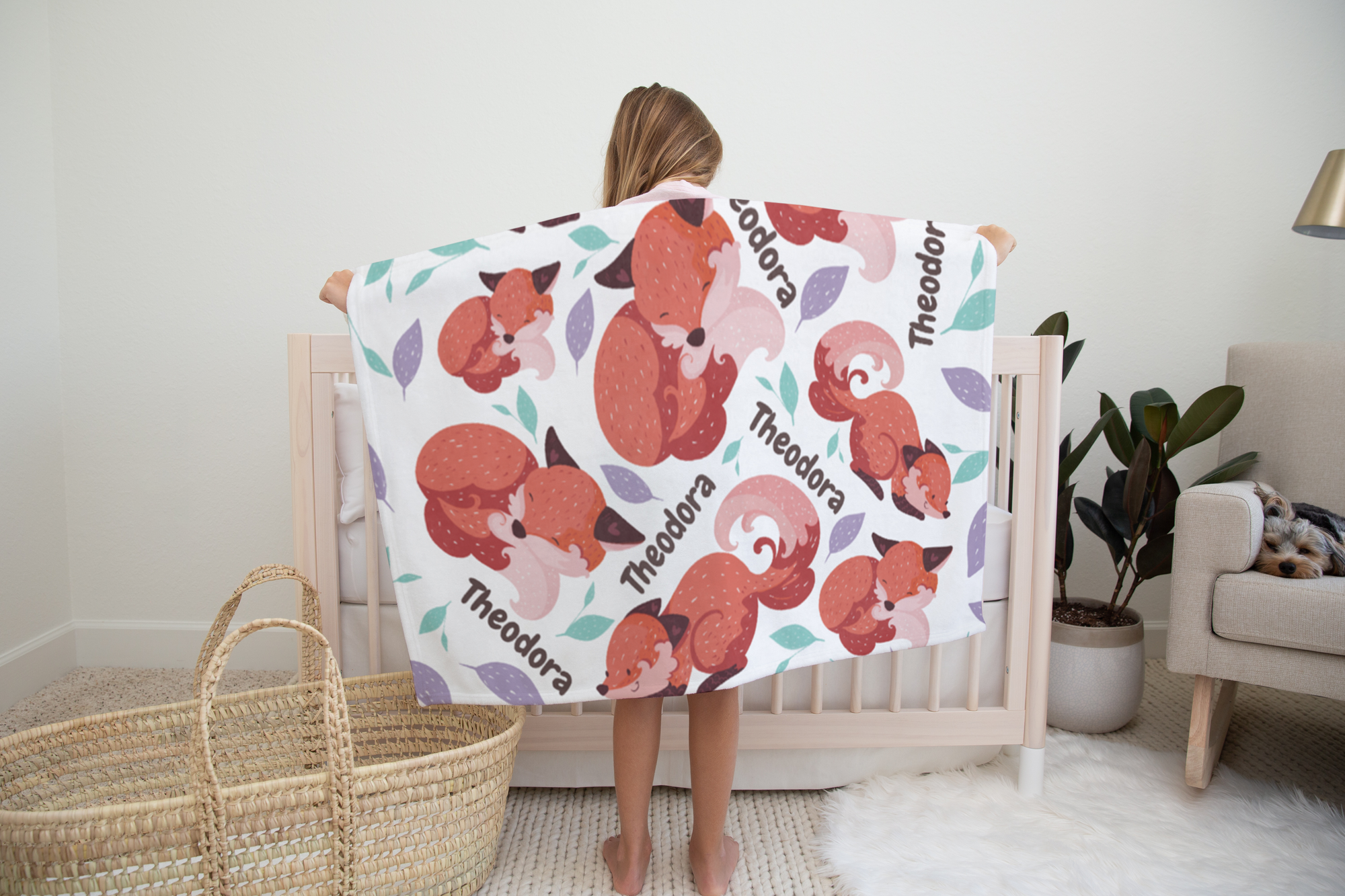 PERSONALIZED CUTE FOX MINKY BLANKET