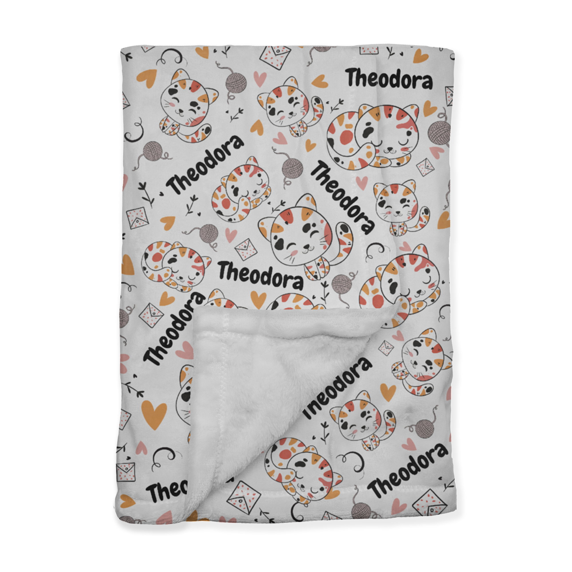 PERSONALIZED CUTE KITTEN MINKY BLANKET